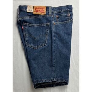 Levis 405 Standard Shorts Mens 31 Dark wash Blue Denim 10" Inseam
